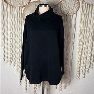 POETRY Navy Funnel Neck Drop Sleeve Pullover Sweatshirt US18